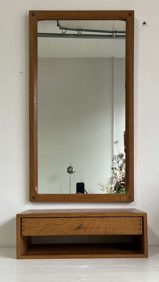 Vintage mirror set with chest of drawers Kai Kristiansen 