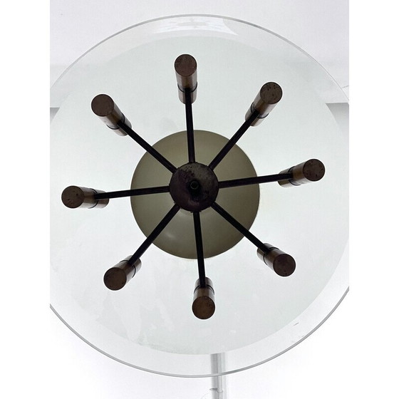 Image 1 of Vintage disc chandelier in brass and lacquer, Italy 1950