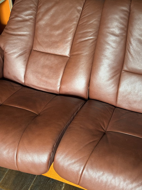 Image 1 of Erkones Stressless 3 Seat Leather Reclining Sofa