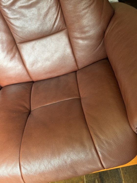 Image 1 of Erkones Stressless 3 Seat Leather Reclining Sofa