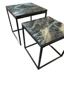 Vintage Side table set in marble natural stone