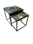Vintage Side table set in marble natural stone