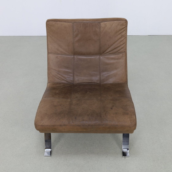 Image 1 of Danish Design Armchair Nubuck Leather Chrome