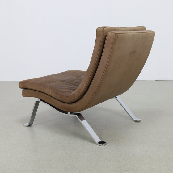 Image 1 of Danish Design Armchair Nubuck Leather Chrome