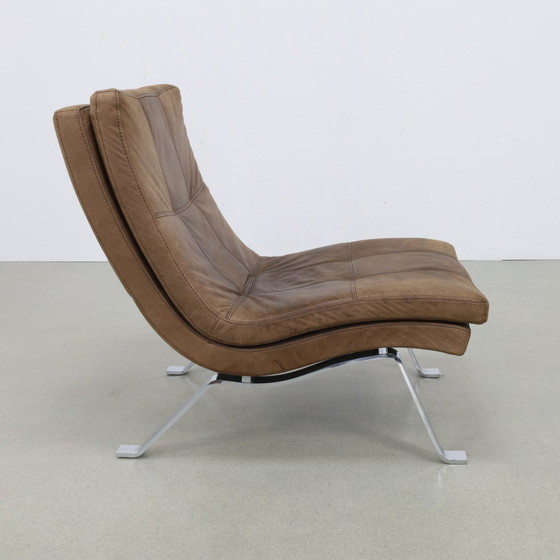 Image 1 of Danish Design Armchair Nubuck Leather Chrome