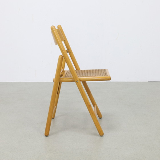 Image 1 of Folding Chair in Webbing & Wood by Habitat, 1980s