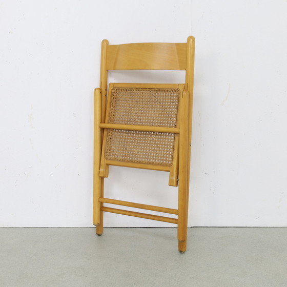 Image 1 of Folding Chair in Webbing & Wood by Habitat, 1980s