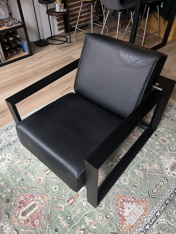 Image 1 of 2 Of 2 Montis Dickens Black Leather Chair