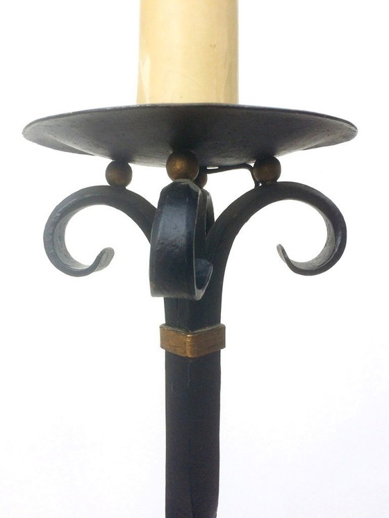 Image 1 of Wrought Iron Floor Lamp * 50S * Retro * Vintage *.