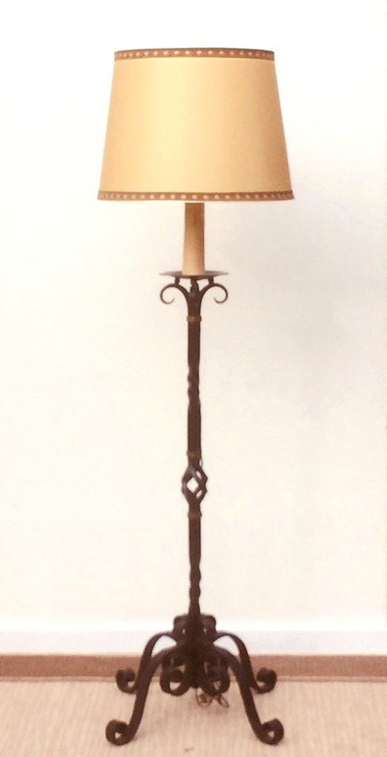 Image 1 of Wrought Iron Floor Lamp * 50S * Retro * Vintage *.