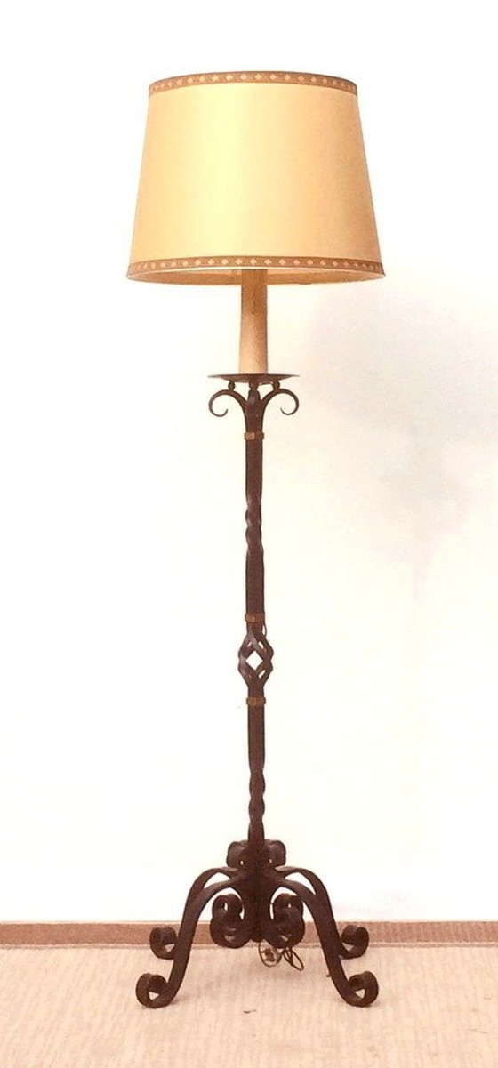 Image 1 of Wrought Iron Floor Lamp * 50S * Retro * Vintage *.