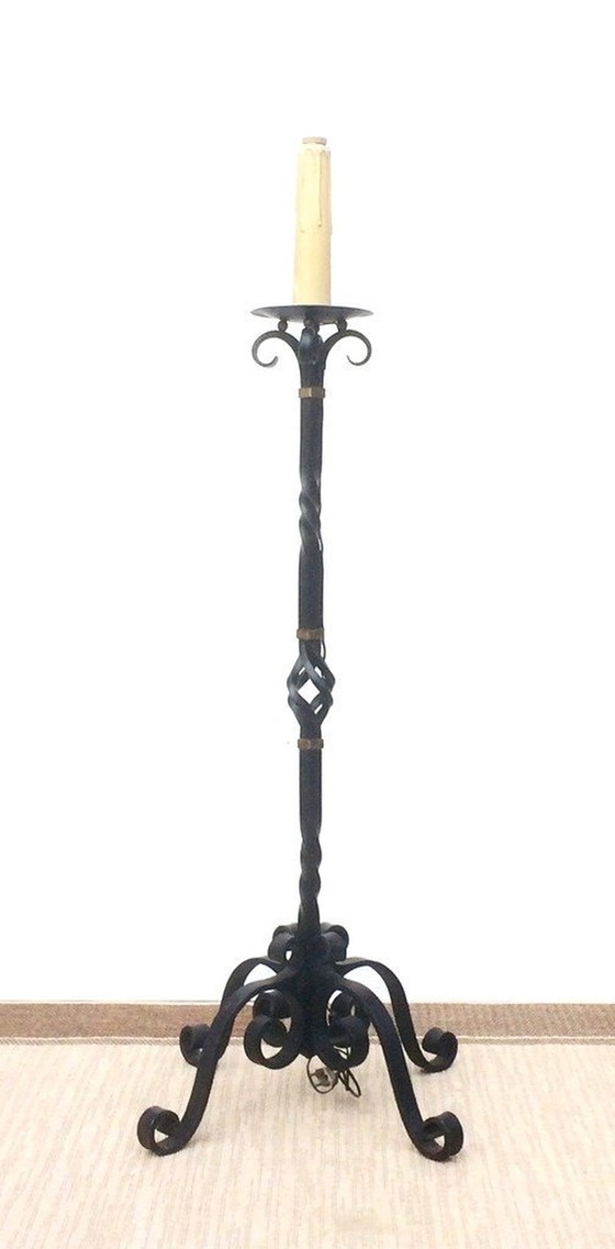 Image 1 of Wrought Iron Floor Lamp * 50S * Retro * Vintage *.