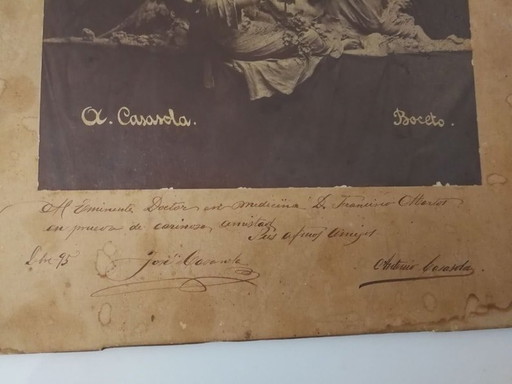 Original Sketch Photograph Of Destroyed Work By Casasola, Signed 1895