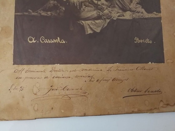 Image 1 of Original Sketch Photograph Of Destroyed Work By Casasola, Signed 1895