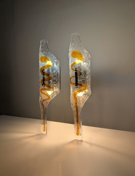 Image 1 of Par de apliques de cristal de Murano XXL