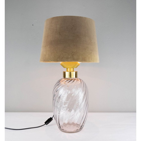 Image 1 of Lampada da tavolo vintage in ottone e vetro soffiato per Lumica, Spagna 1970