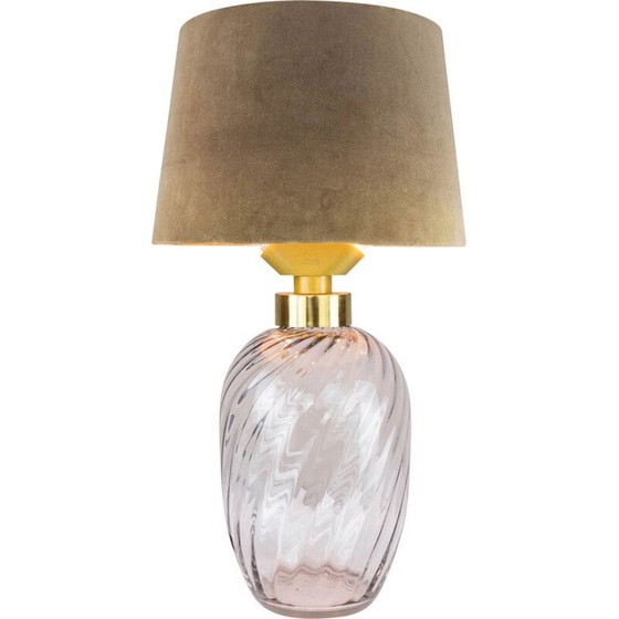 Image 1 of Lampada da tavolo vintage in ottone e vetro soffiato per Lumica, Spagna 1970