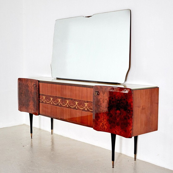 Image 1 of Vintage Sideboard with Mirror, Italian 1970s