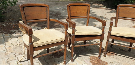 Image 1 of 4 Cherry Rac Royal Antique English Dining Room Armchairs