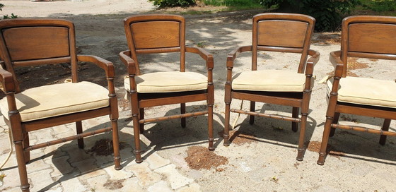 Image 1 of 4 Cherry Rac Royal Antique English Dining Room Armchairs