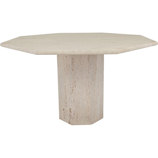 Italian Travertine Garden or Dining Table, 1980s