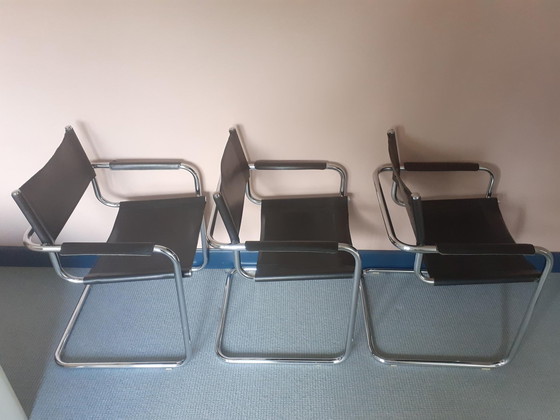 Image 1 of 3x Vintage tubular frame chair