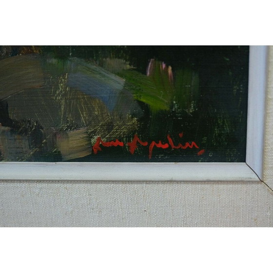 Image 1 of Vintage Swedish modern oil on panel by Arne Aspelin, 1960s