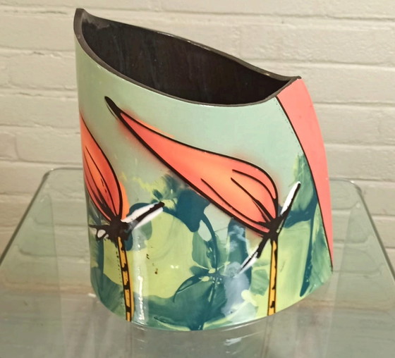 Image 1 of Jan Kamphuis handmade slanted vase