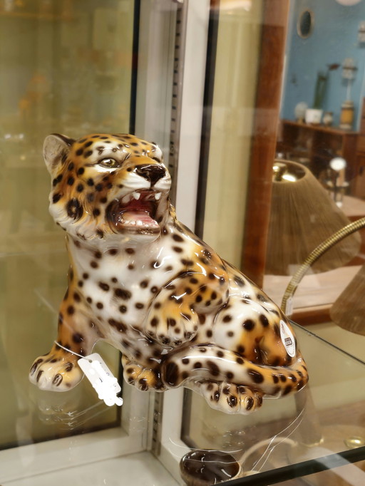 Leopardo pintado a mano de Italia, estilo retro vintage