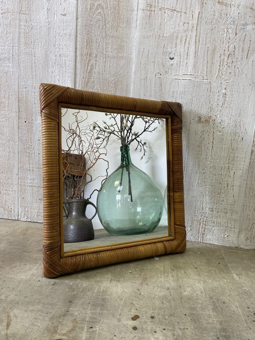 Vintage Rattan Mirror