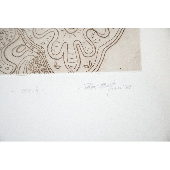 Image 1 of Coppia di dipinti a inchiostro d'epoca su legno e vetro, 1980