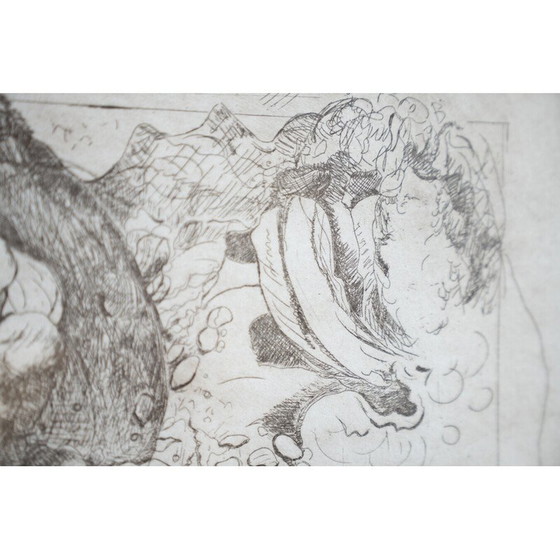 Image 1 of Coppia di dipinti a inchiostro d'epoca su legno e vetro, 1980