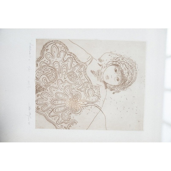 Image 1 of Coppia di dipinti a inchiostro d'epoca su legno e vetro, 1980