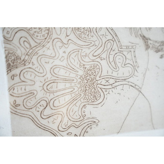 Image 1 of Coppia di dipinti a inchiostro d'epoca su legno e vetro, 1980