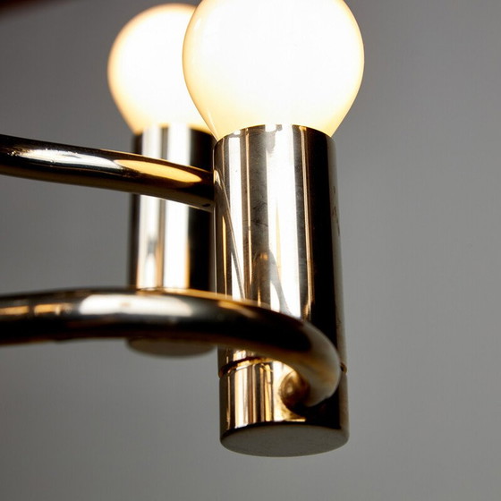 Image 1 of Vintage chrome steel chandelier by Gaetano Sciolari for Boulanger, 1970