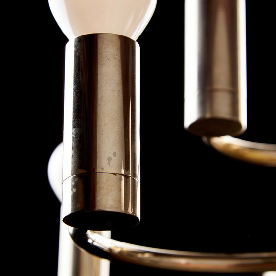 Image 1 of Vintage chrome steel chandelier by Gaetano Sciolari for Boulanger, 1970