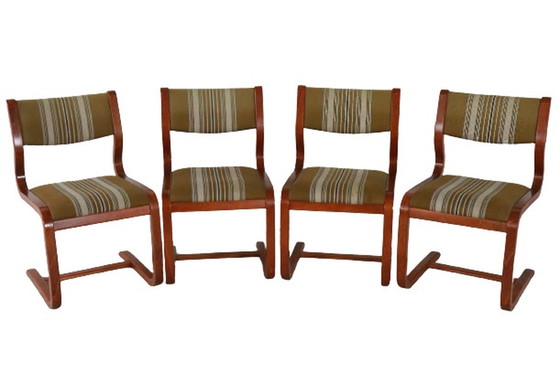 Image 1 of 4x vintage dining room chairs 'Lügde' from the 1970s