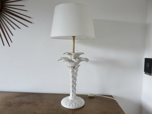 Large White Ceramic "Palm Tree" Lamp Italy 70s