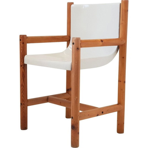 Vintage chair in wood and fabric, Italy 1980