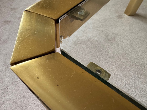 Image 1 of Coffee Table Brass With Glass Plate