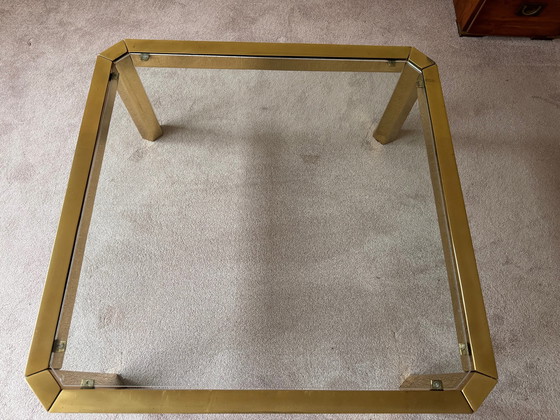 Image 1 of Coffee Table Brass With Glass Plate