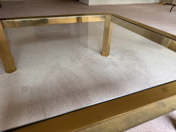 Image 1 of Coffee Table Brass With Glass Plate