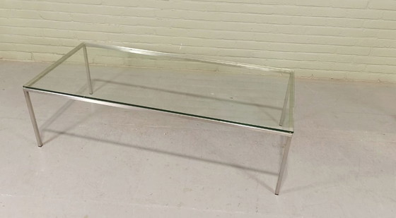 Image 1 of Vintage Postmodern Chrome And Glass Coffee Table 