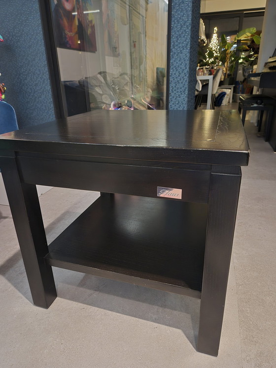 Image 1 of 2X Side Tables, Brand: 'Haus', Dark Solid Oak