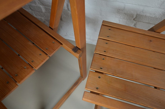 Image 1 of 2x pine folding chairs Aldo Jacober 50s/60s Italian design