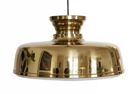 Large Brass Pendant Light, Sweden 1960s