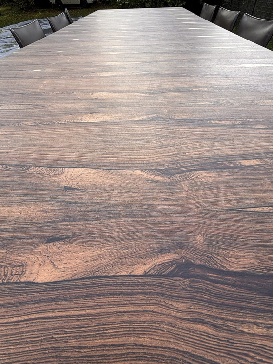 Image 1 of Rosewood High Dinner Table With 10 Cassina "Cab 410" Stools by Mario Bellini