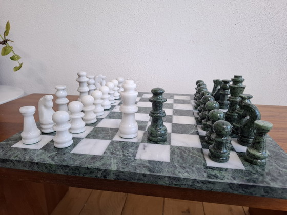 Image 1 of Large Xl Marble Chess Game Chess Set