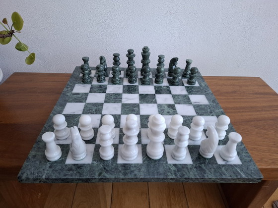 Image 1 of Large Xl Marble Chess Game Chess Set