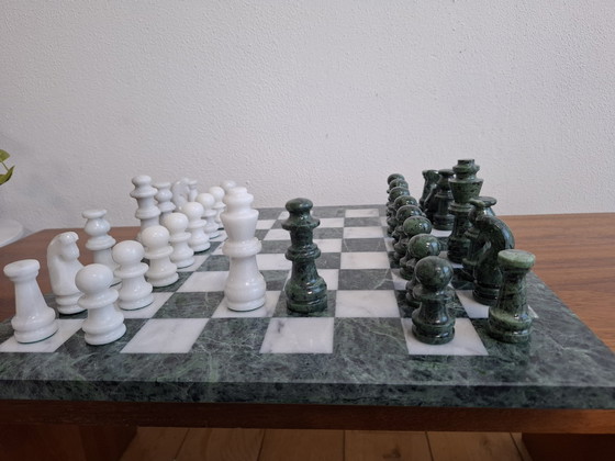 Image 1 of Large Xl Marble Chess Game Chess Set